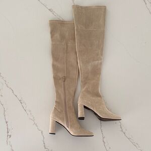 Jeffrey Campbell Parisah-2 Ice Suede Over the Knee Boots